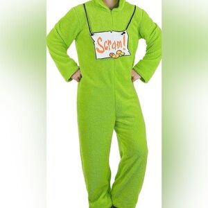 Spirit Lime Green Fleece Onesie costume small adult. EUC